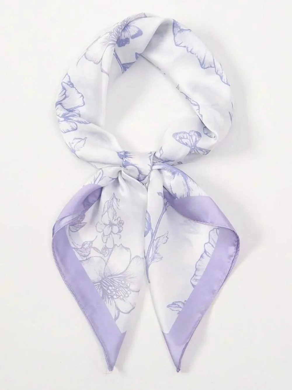 lavender Floral Scarf S160